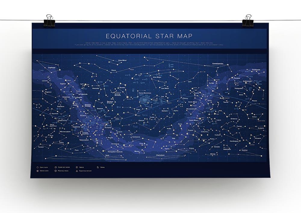 High detailed star map with names of stars contellations Canvas Print or Poster - Canvas Art Rocks - 2