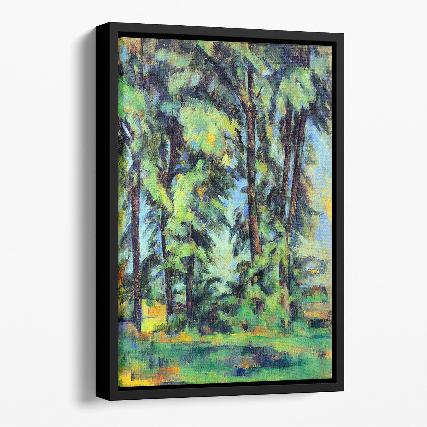 High trees in the Jas de Bouffan by Cezanne Floating Framed Canvas - Canvas Art Rocks - 1