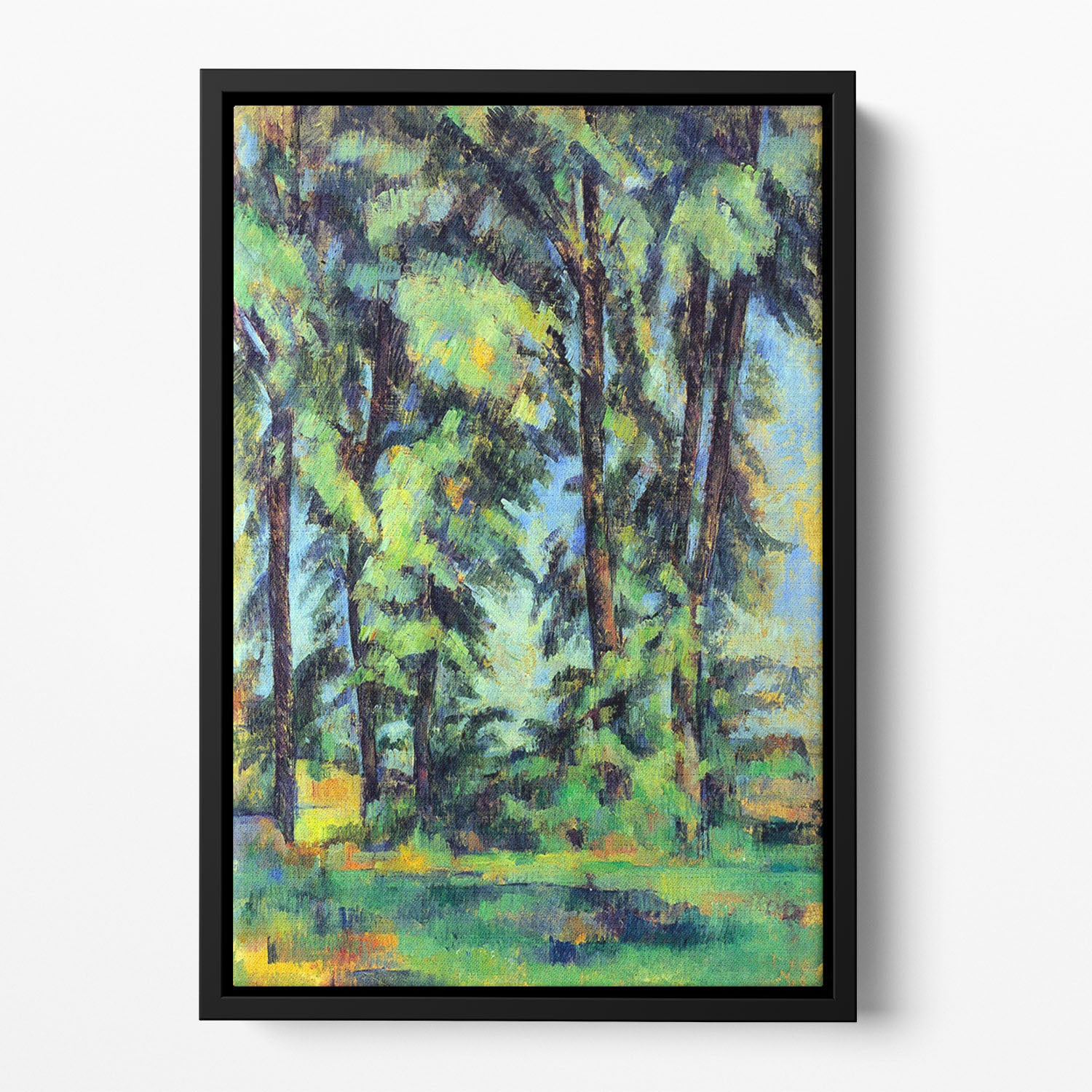 High trees in the Jas de Bouffan by Cezanne Floating Framed Canvas - Canvas Art Rocks - 2