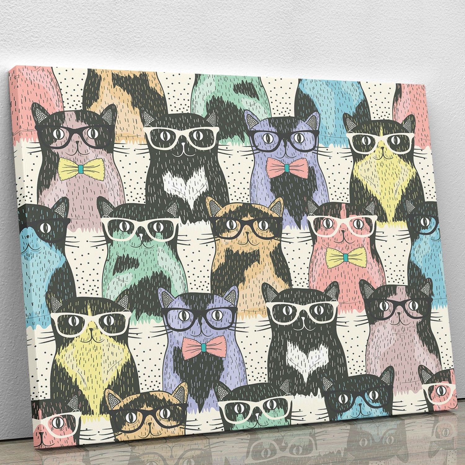 Hipster cute cats Canvas Print or Poster