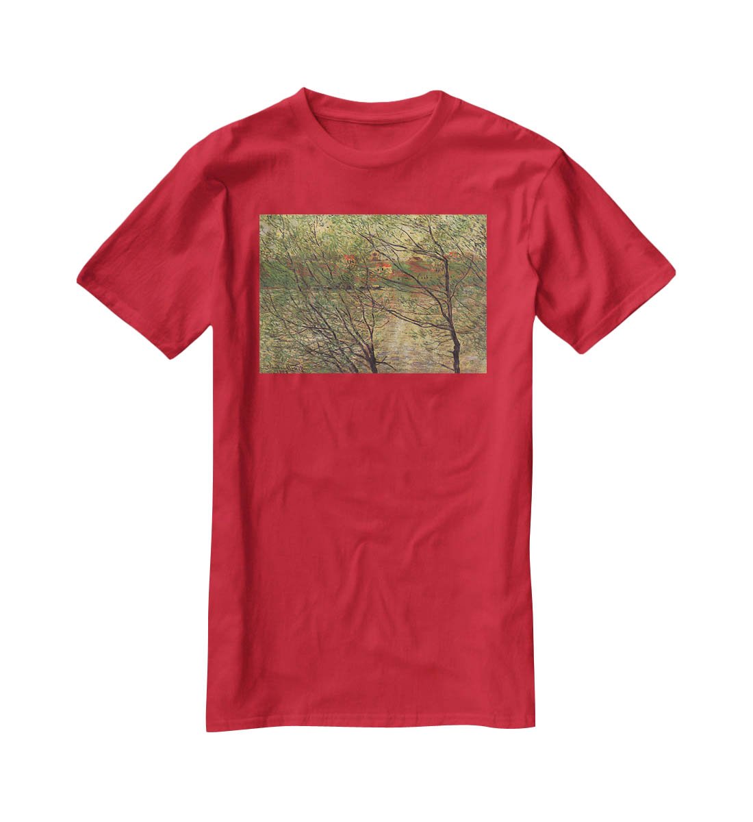 His bank the Ile de la Grande Jatte by Monet T-Shirt - Canvas Art Rocks - 4