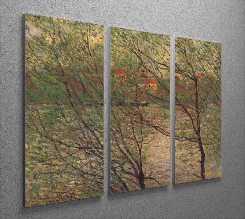 His bank the Ile de la Grande Jatte by Monet Split Panel Canvas Print - Canvas Art Rocks - 4