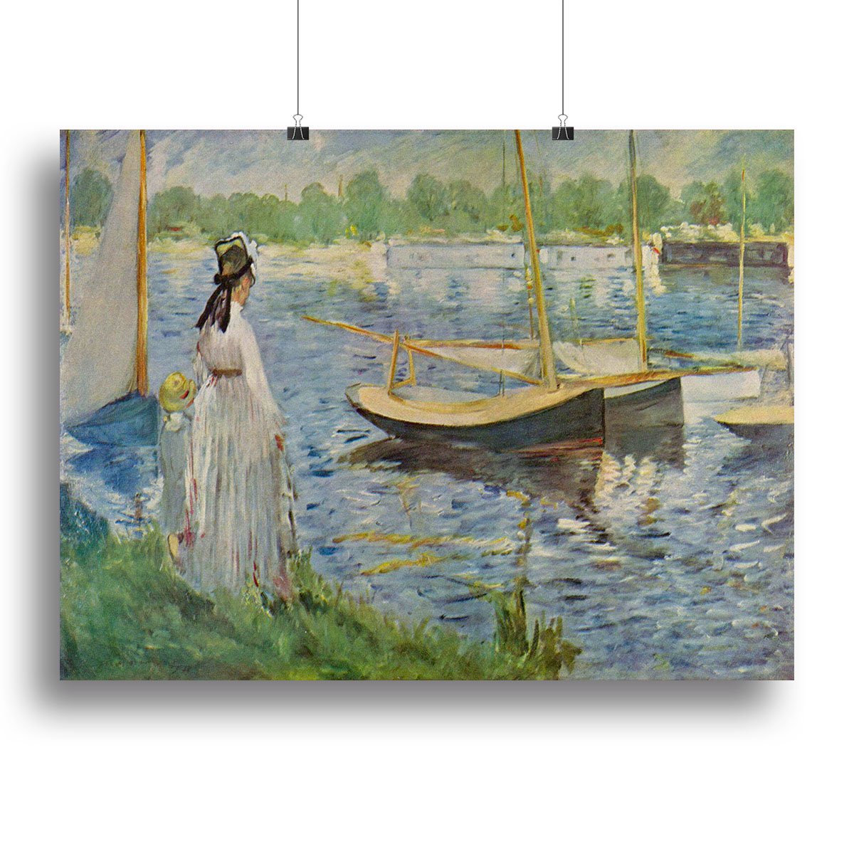 His embankment at Argenteuil by Manet Canvas Print or Poster