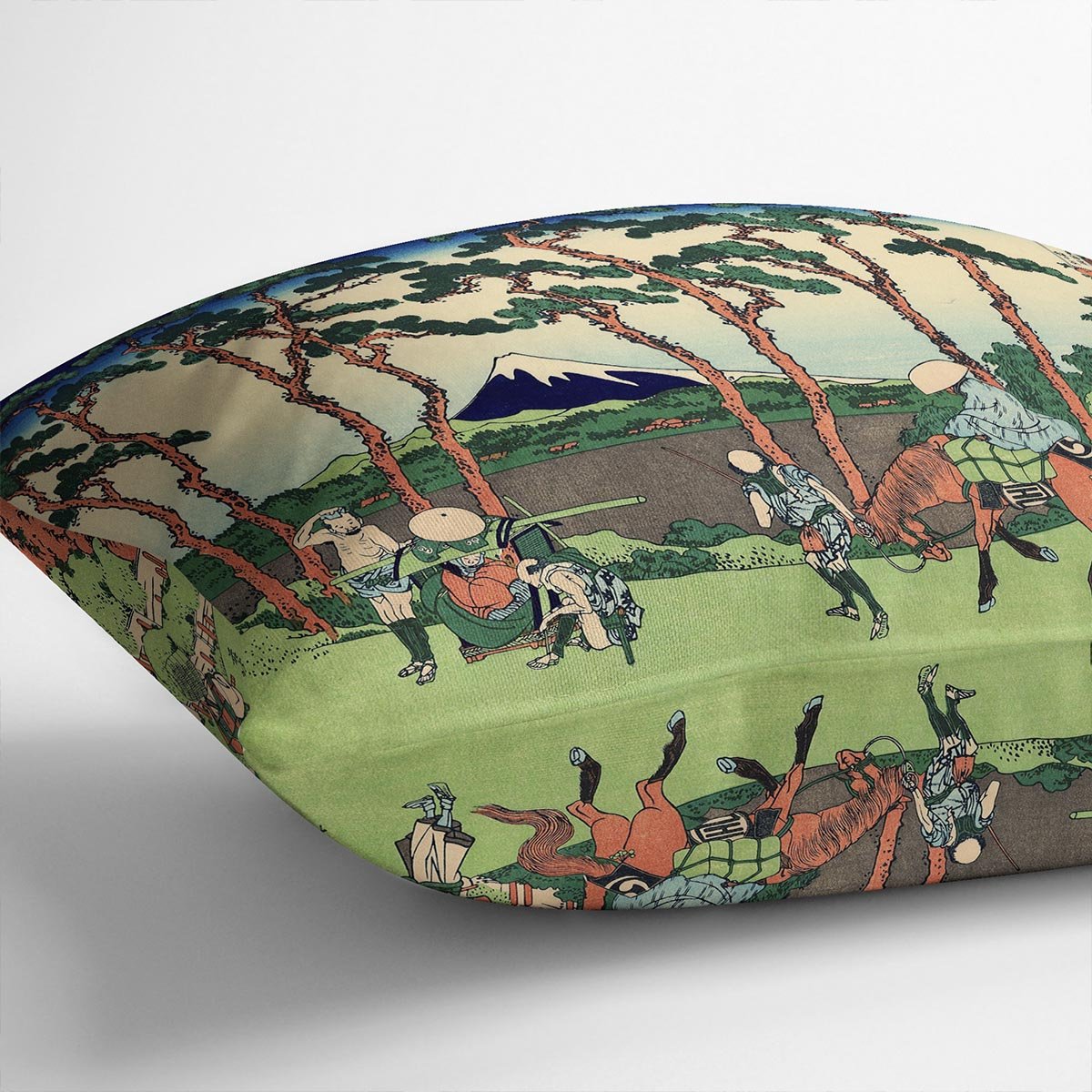 Hodogaya on the Tokaido by Hokusai Throw Pillow