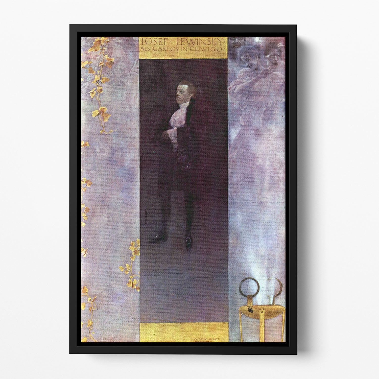 Hofburg actor Josef Lewinsky as Carlos by Klimt Floating Framed Canvas