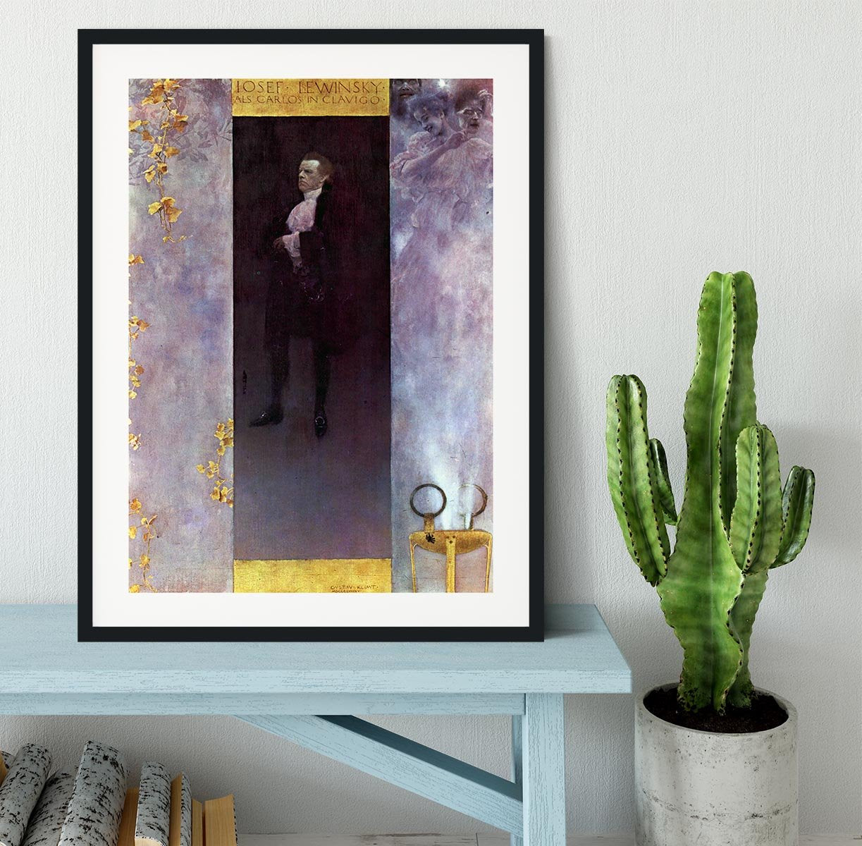 Hofburg actor Josef Lewinsky as Carlos by Klimt Framed Print - Canvas Art Rocks - 1