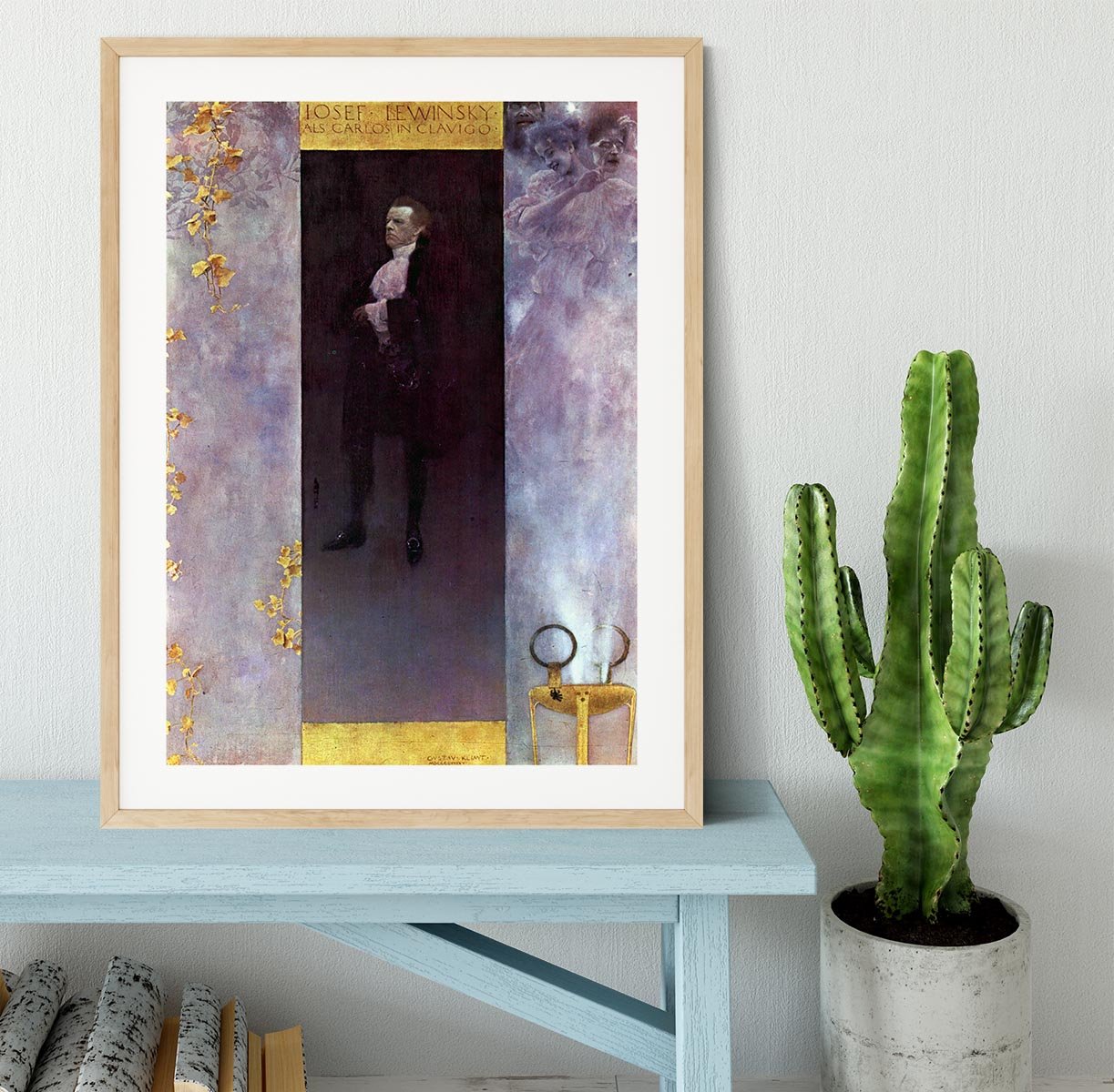 Hofburg actor Josef Lewinsky as Carlos by Klimt Framed Print - Canvas Art Rocks - 3