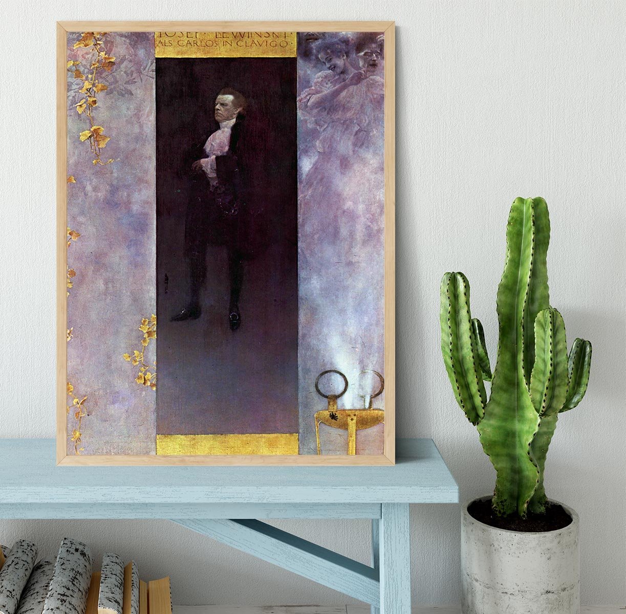 Hofburg actor Josef Lewinsky as Carlos by Klimt Framed Print - Canvas Art Rocks - 4