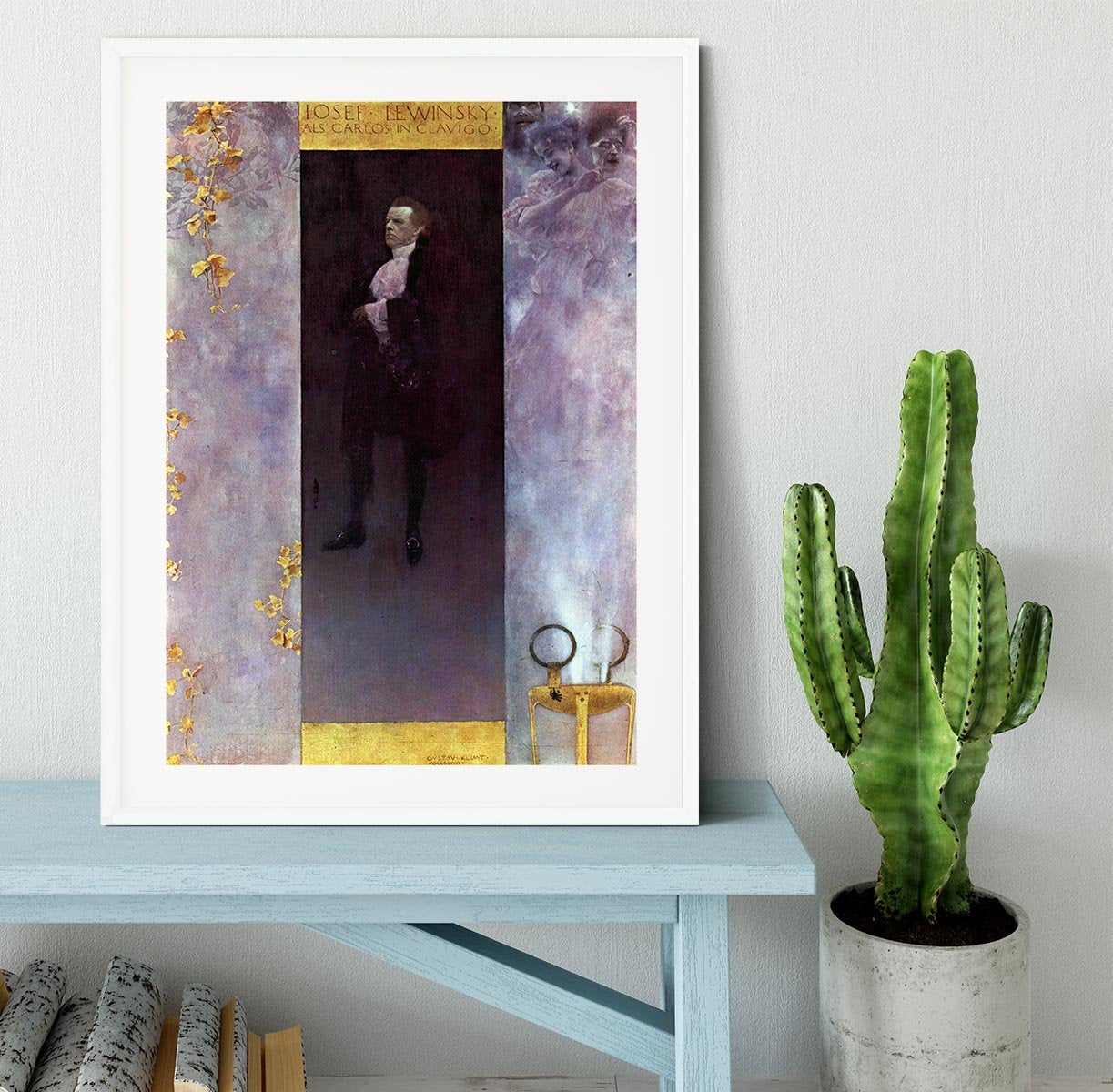 Hofburg actor Josef Lewinsky as Carlos by Klimt Framed Print - Canvas Art Rocks - 5