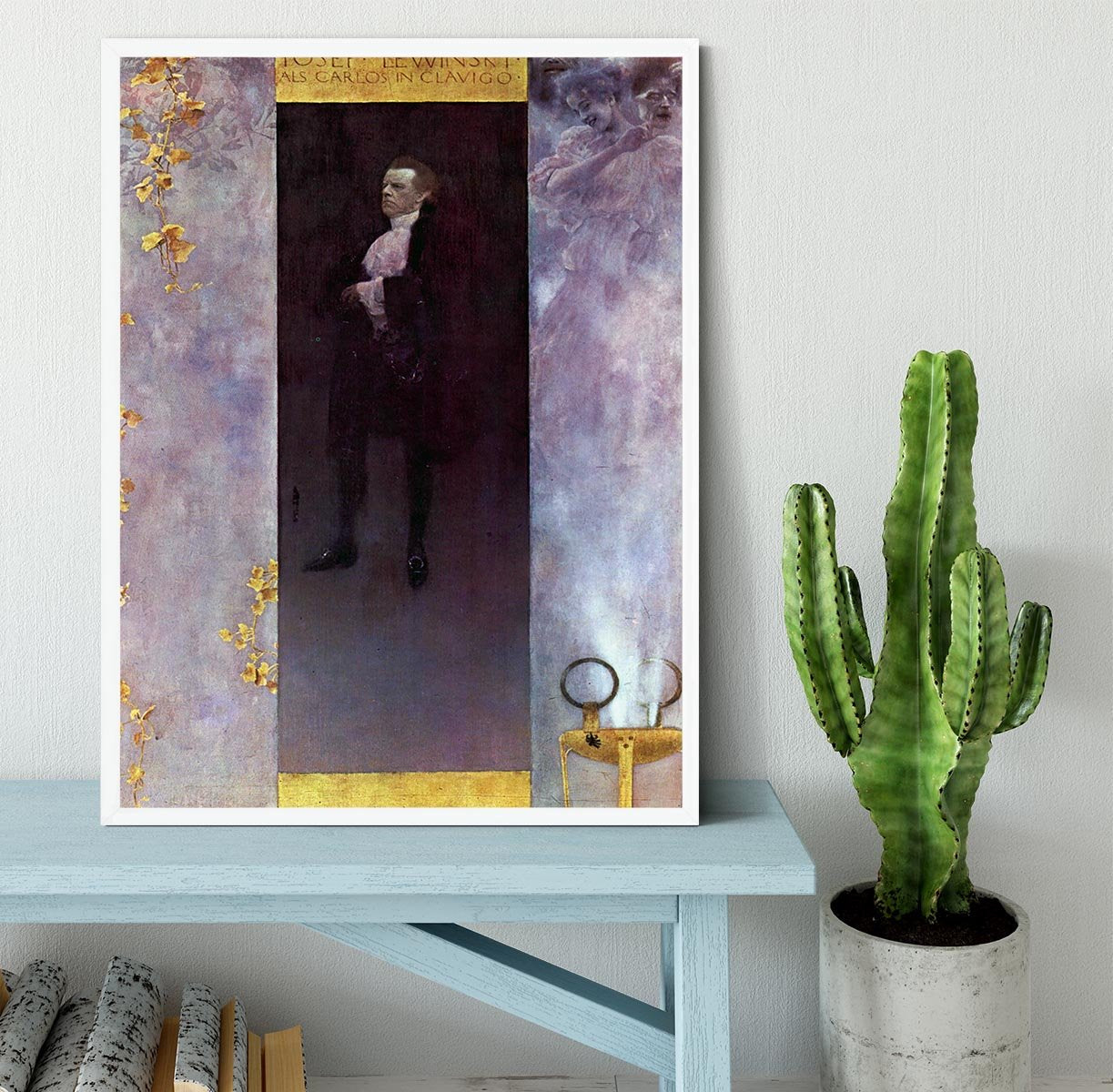 Hofburg actor Josef Lewinsky as Carlos by Klimt Framed Print - Canvas Art Rocks -6