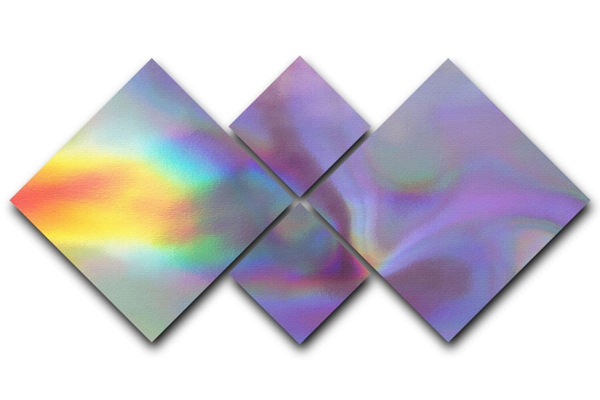 Holographic texture 2 4 Square Multi Panel Canvas  - Canvas Art Rocks - 1