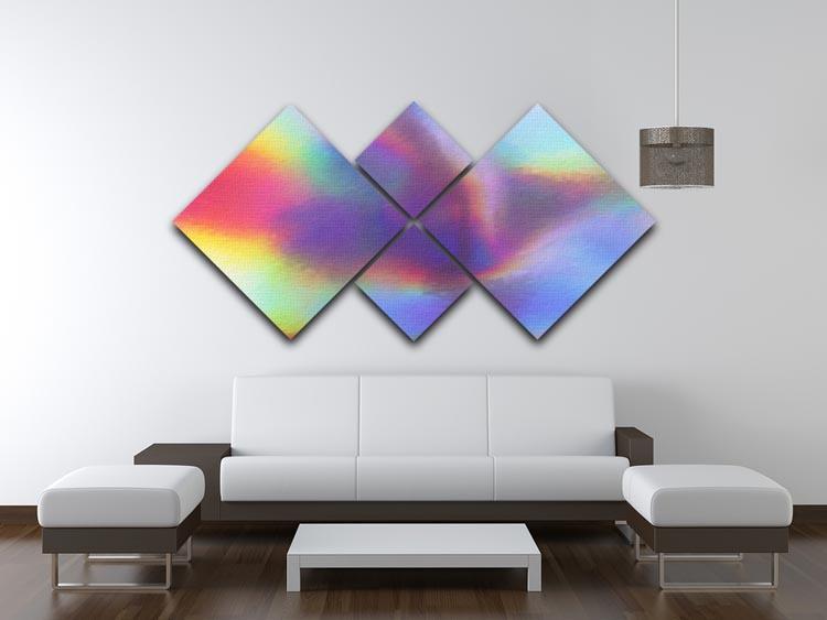 Holographic texture 4 Square Multi Panel Canvas  - Canvas Art Rocks - 3