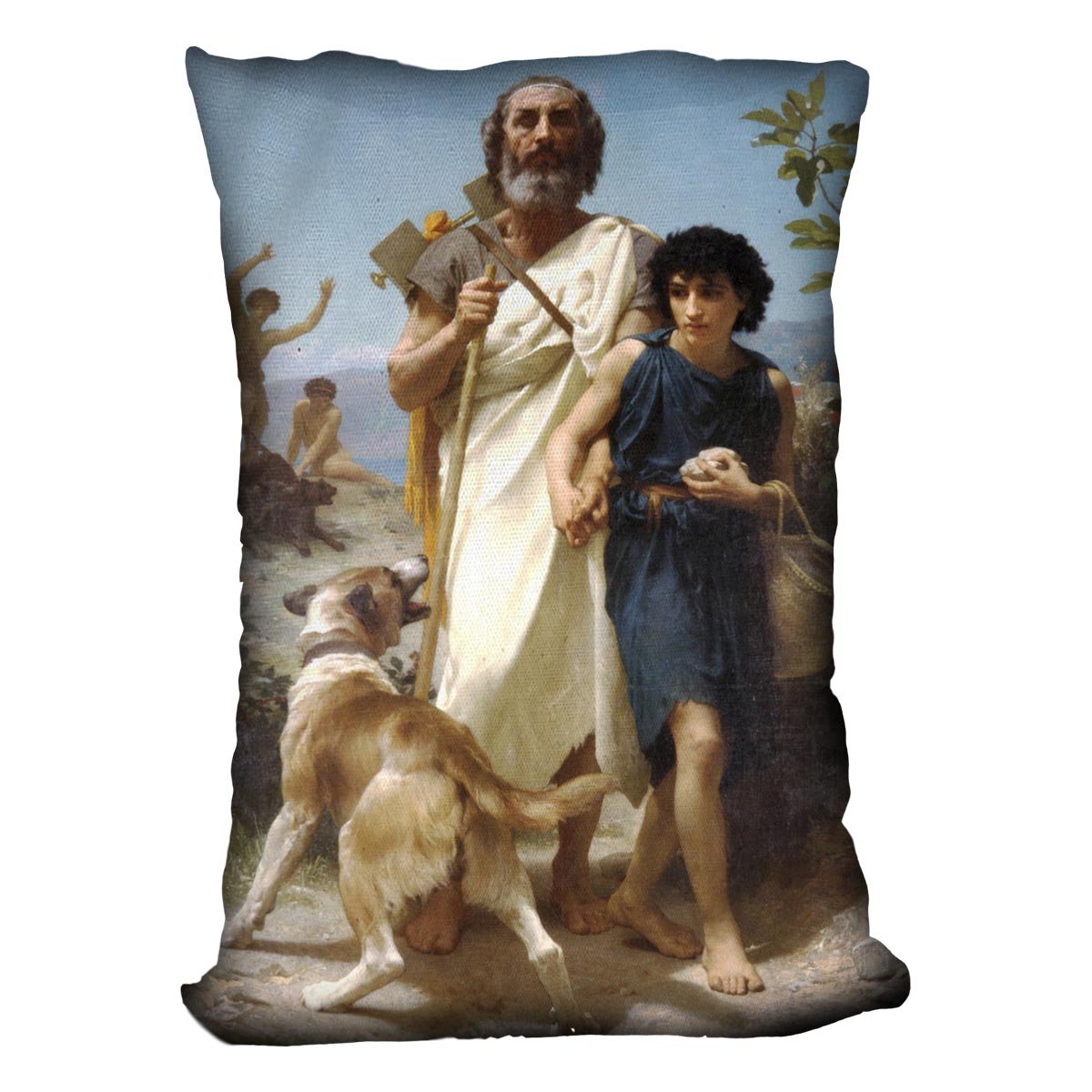 Homer and his Guide 1874 By Bouguereau Throw Pillow