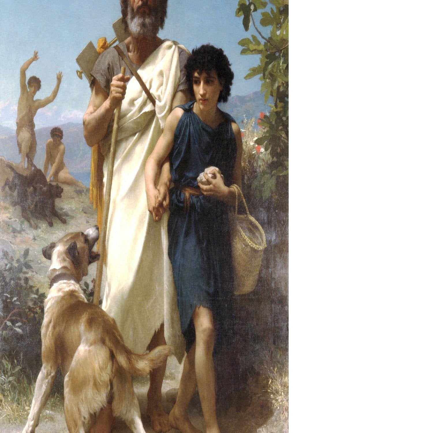 Homer and his Guide 1874 By Bouguereau Floating Framed Canvas