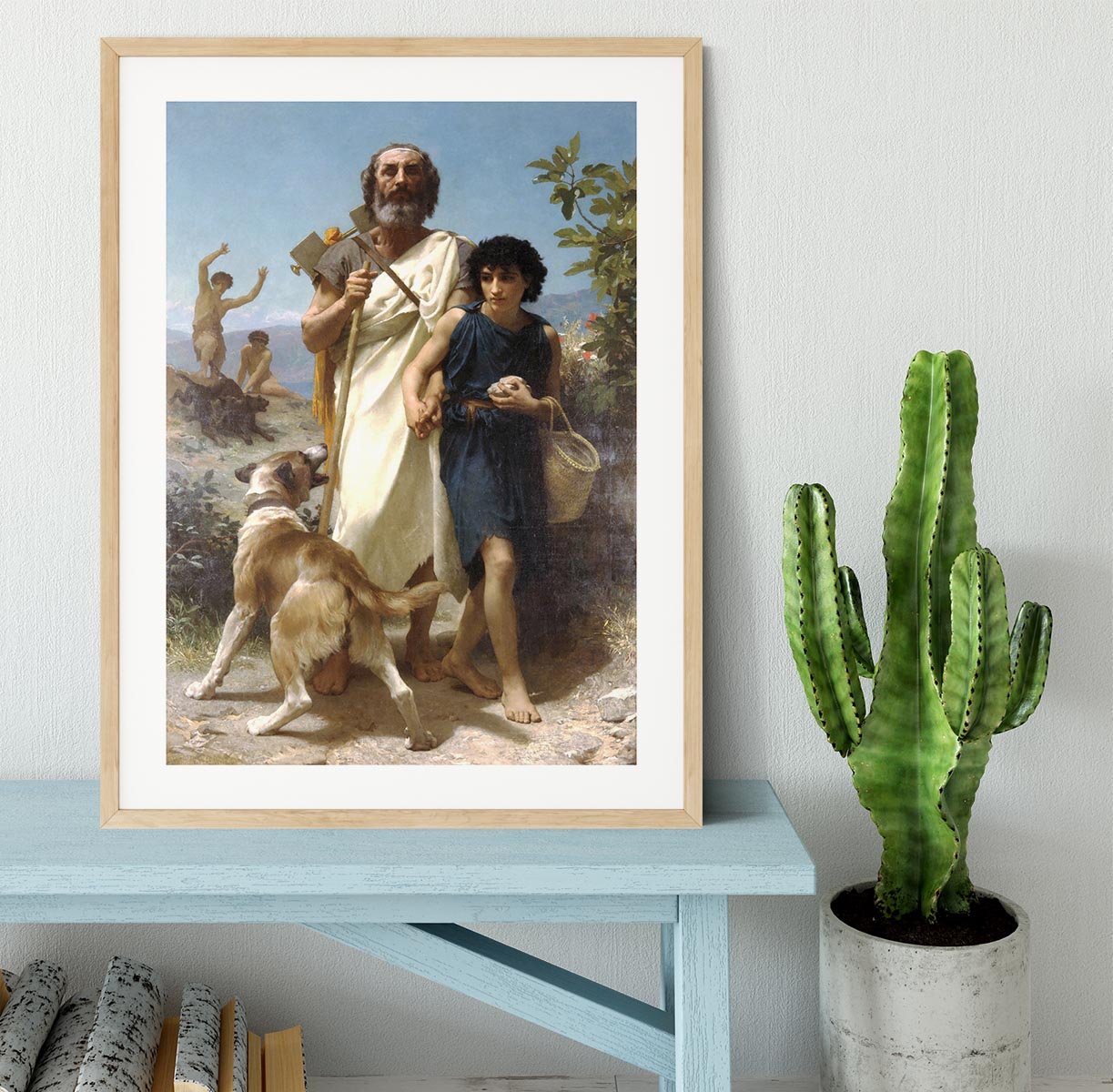 Homer and his Guide 1874 By Bouguereau Framed Print - Canvas Art Rocks - 3