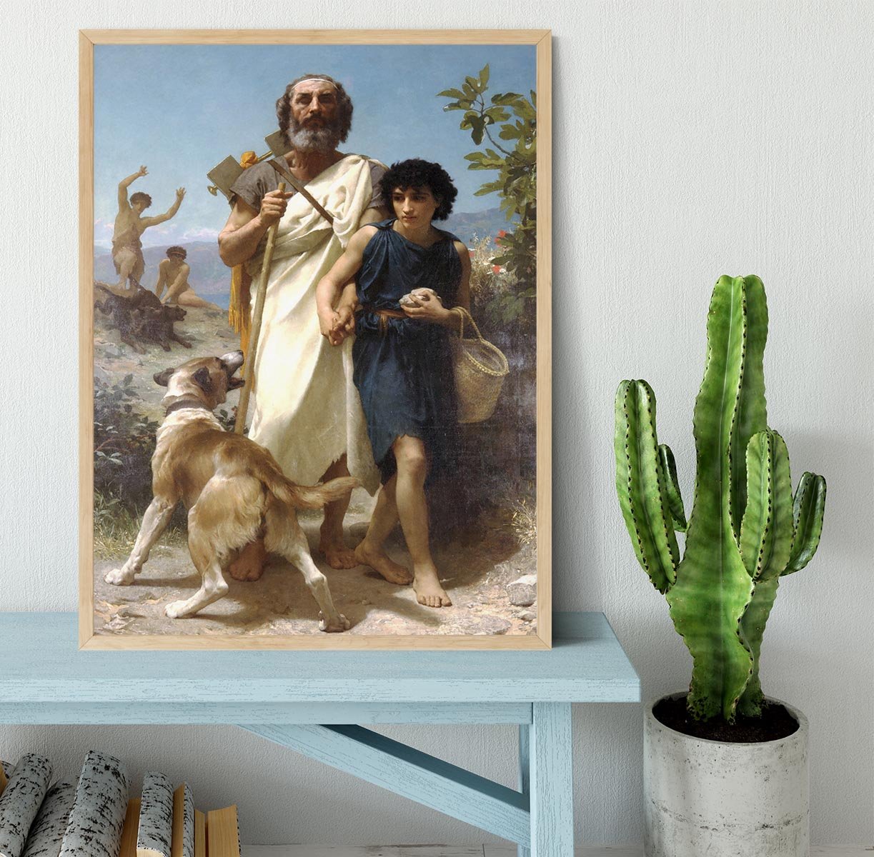 Homer and his Guide 1874 By Bouguereau Framed Print - Canvas Art Rocks - 4