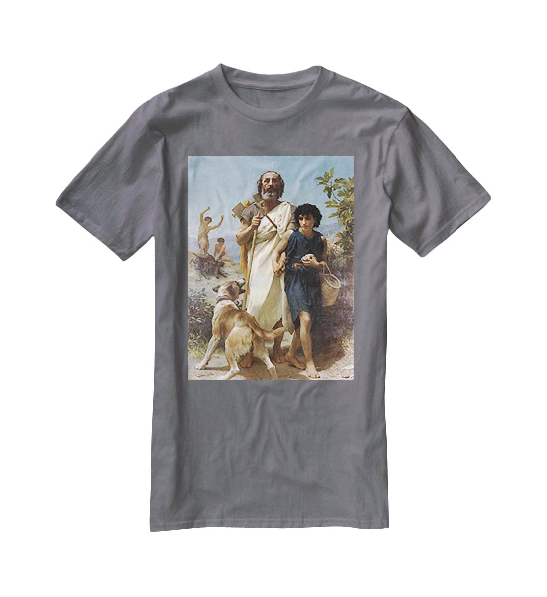 Homer and his Guide 1874 By Bouguereau T-Shirt - Canvas Art Rocks - 3