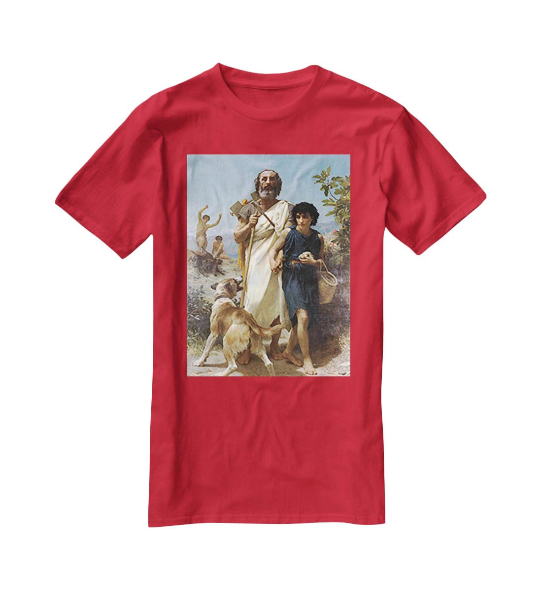 Homer and his Guide 1874 By Bouguereau T-Shirt - Canvas Art Rocks - 4