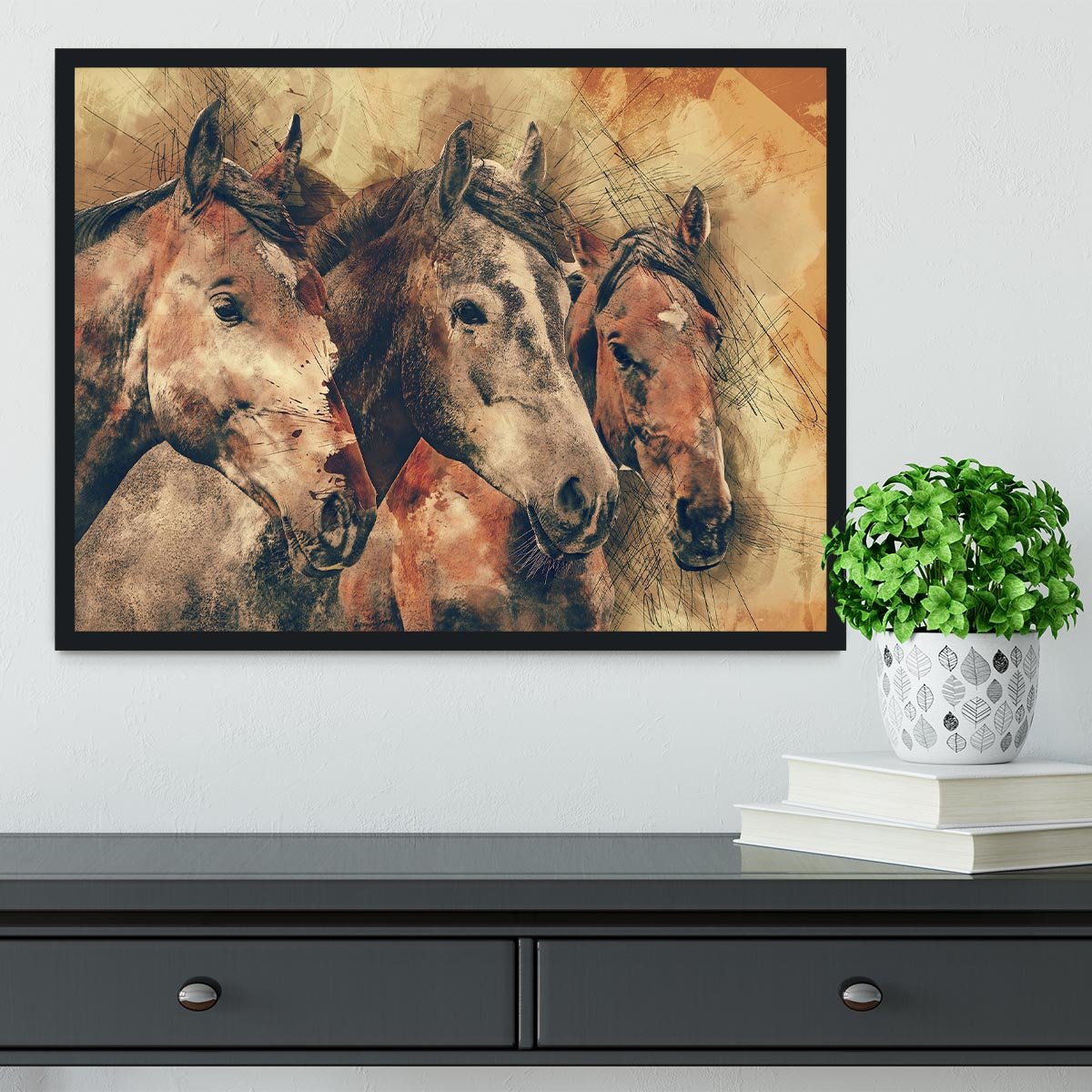 Horse Painting Framed Print - Canvas Art Rocks - 2