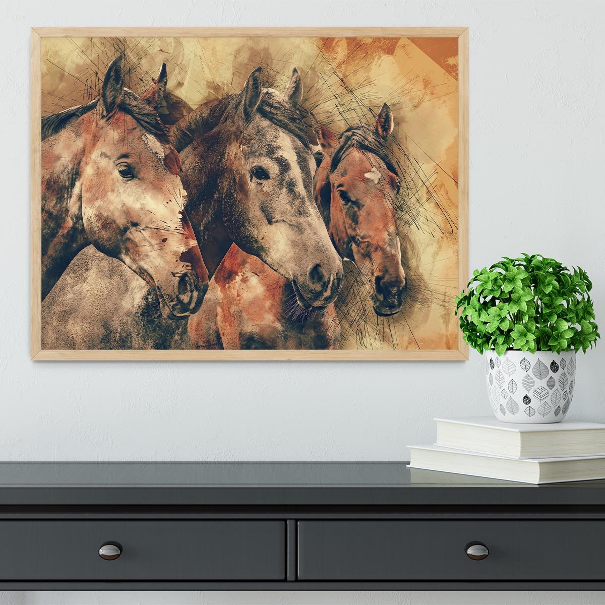Horse Painting Framed Print - Canvas Art Rocks - 4