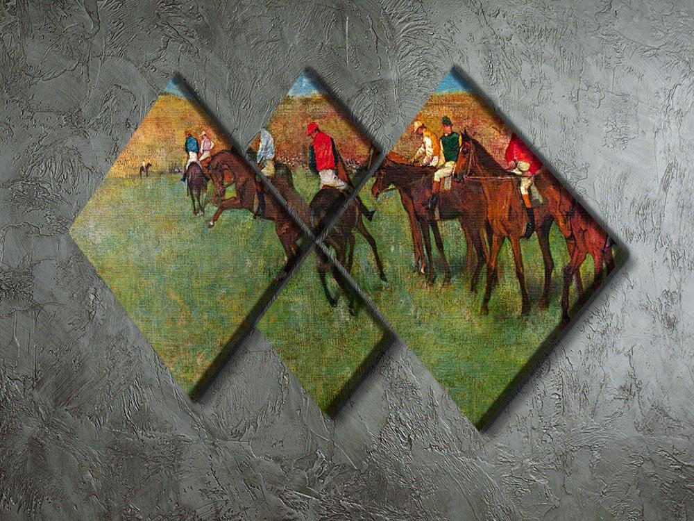 Horse race before the start by Degas 4 Square Multi Panel Canvas - Canvas Art Rocks - 2