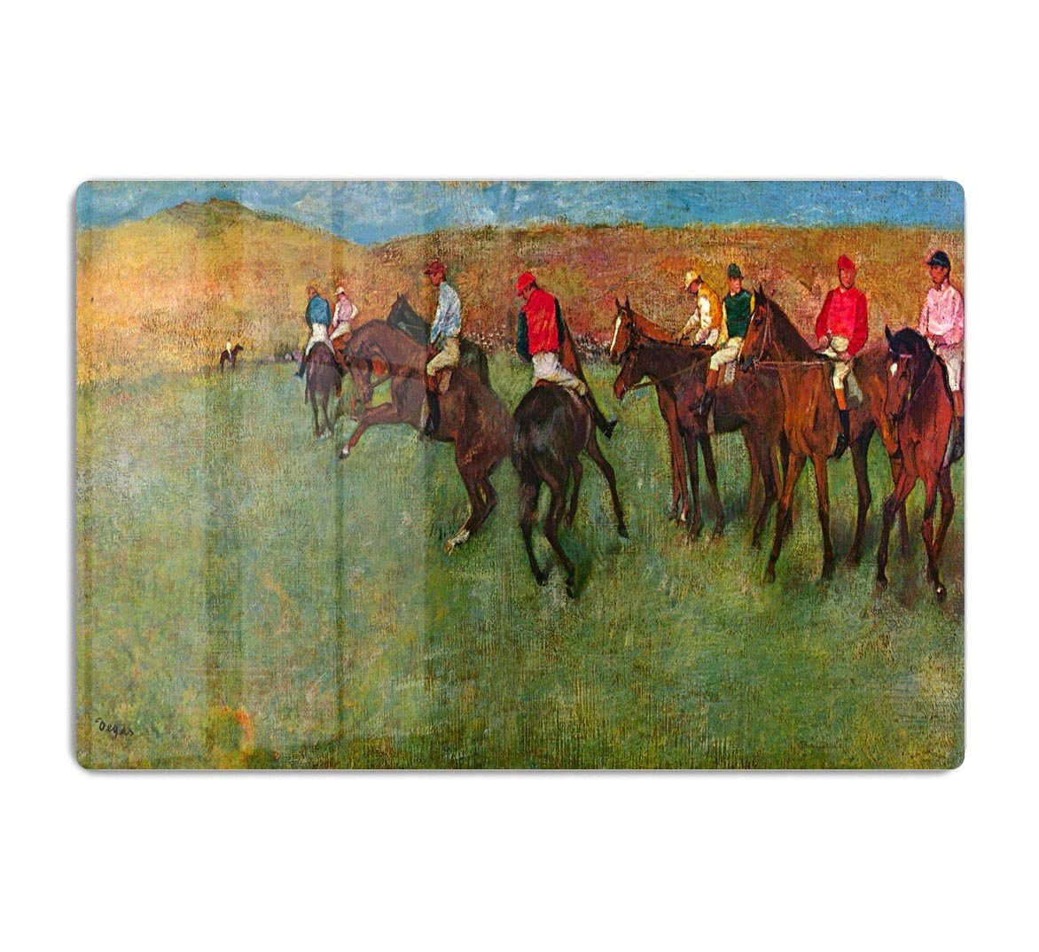 Horse race before the start by Degas HD Metal Print - Canvas Art Rocks - 1