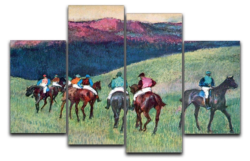 Horse racing The training by Degas 4 Split Panel Canvas - Canvas Art Rocks - 1