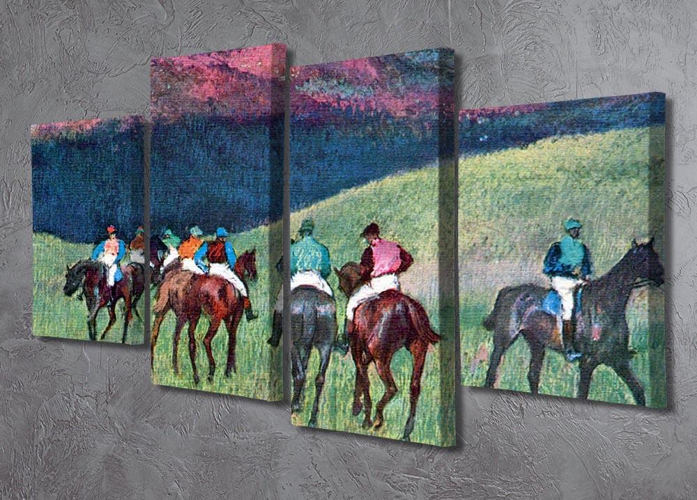 Horse racing The training by Degas 4 Split Panel Canvas - Canvas Art Rocks - 2