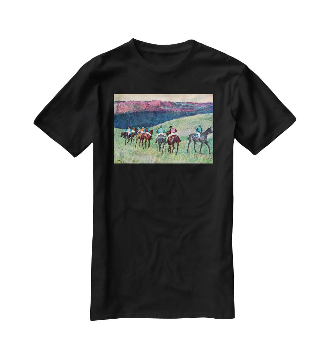 Horse racing The training by Degas T-Shirt - Canvas Art Rocks - 1