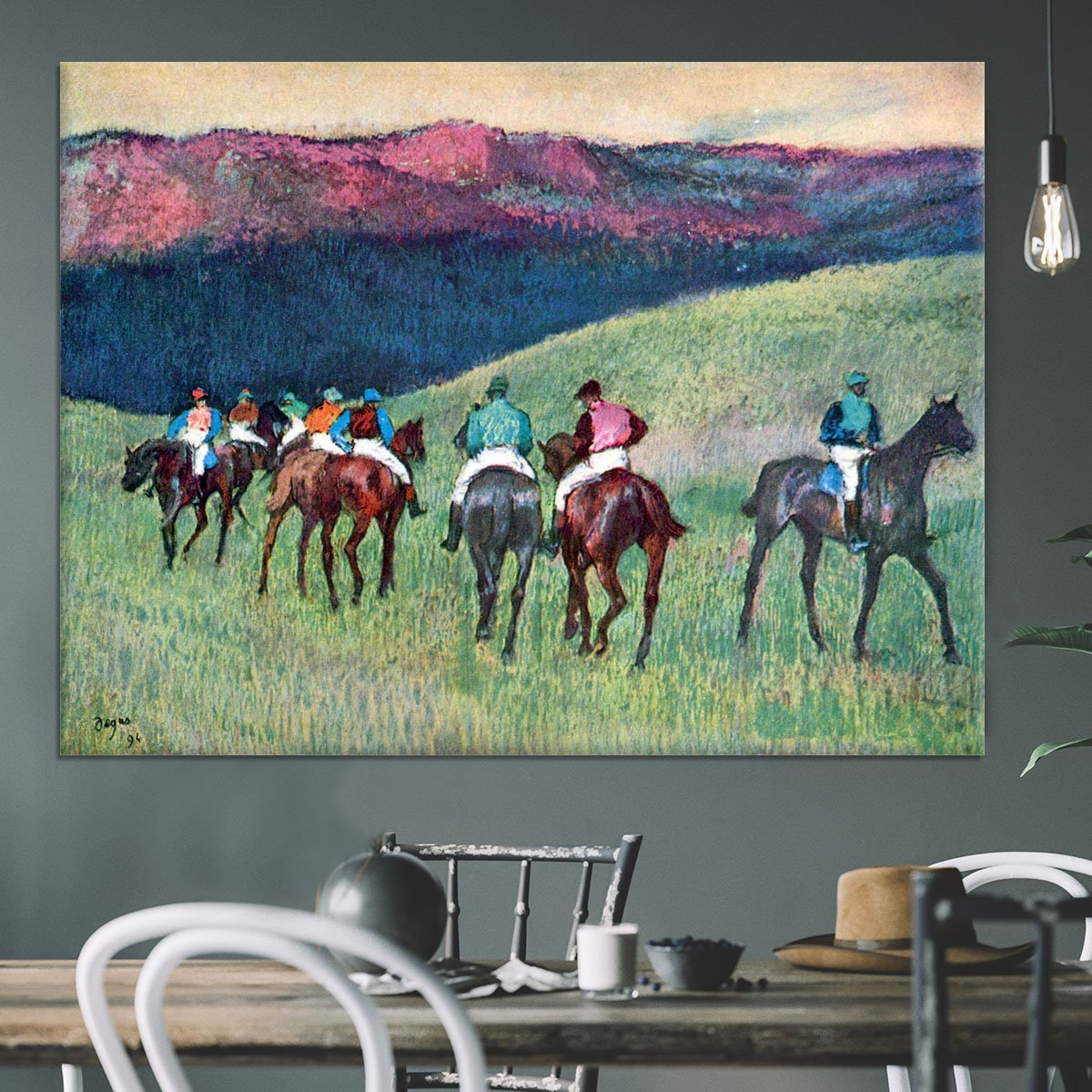 Horse racing The training by Degas Canvas Print or Poster