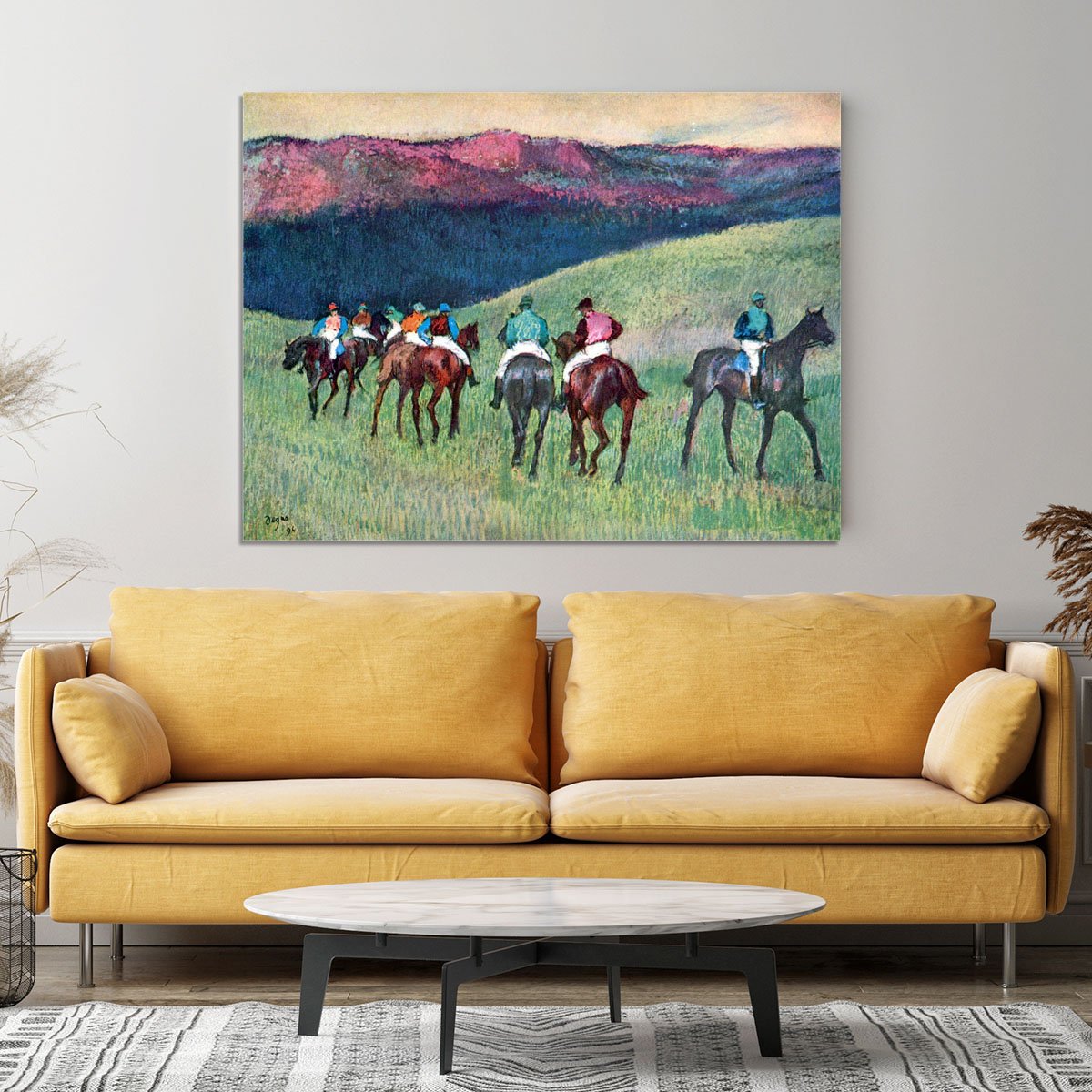Horse racing The training by Degas Canvas Print or Poster