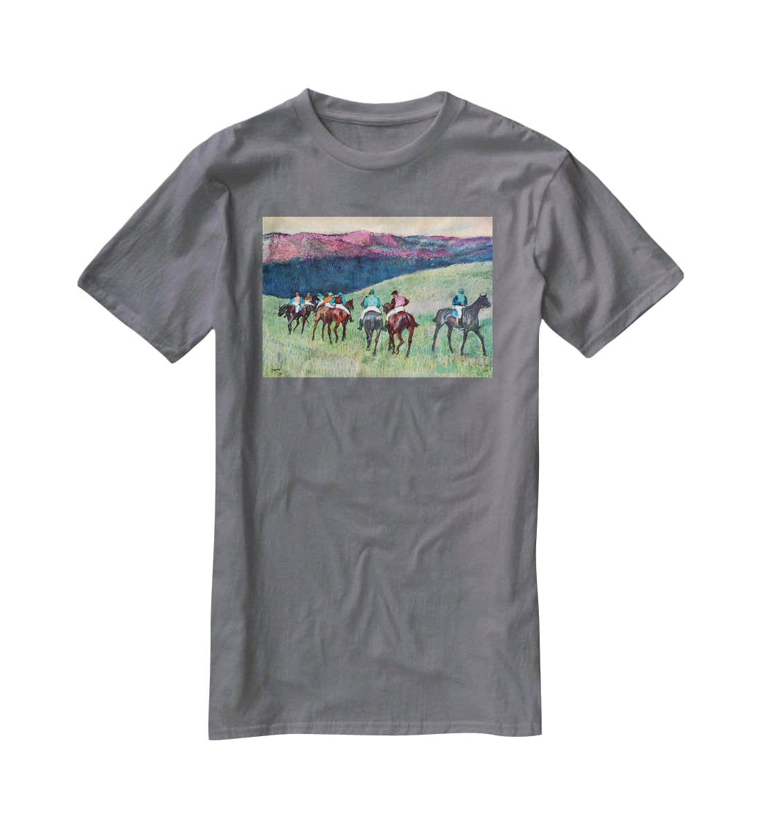 Horse racing The training by Degas T-Shirt - Canvas Art Rocks - 3