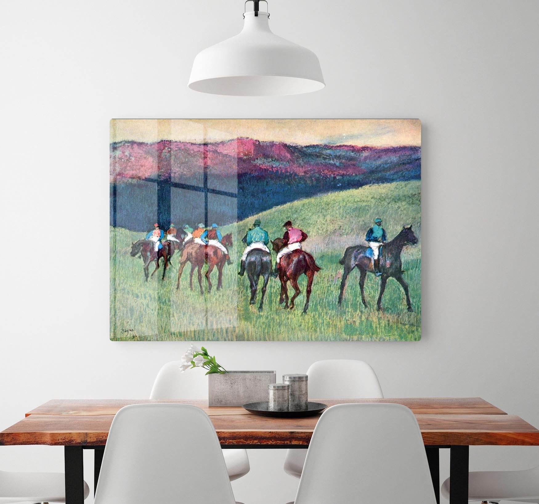 Horse racing The training by Degas HD Metal Print - Canvas Art Rocks - 2