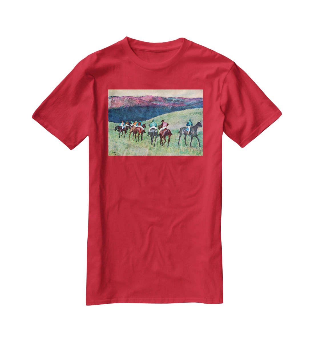 Horse racing The training by Degas T-Shirt - Canvas Art Rocks - 4