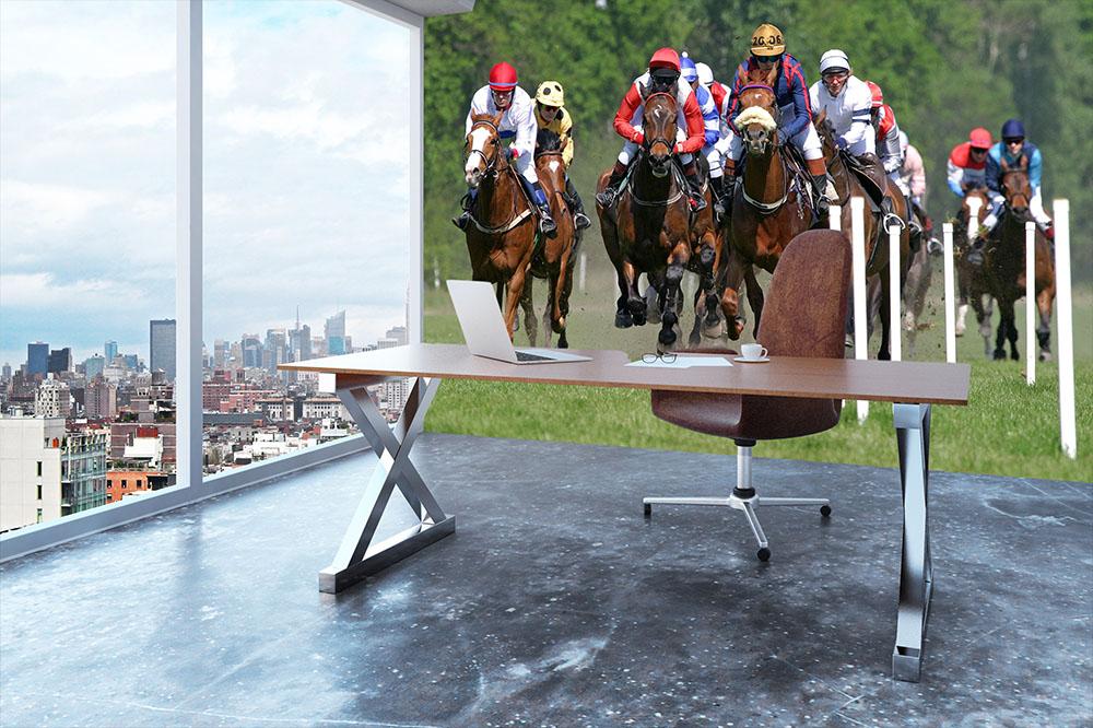 Horse racing Wall Mural Wallpaper - Canvas Art Rocks - 3