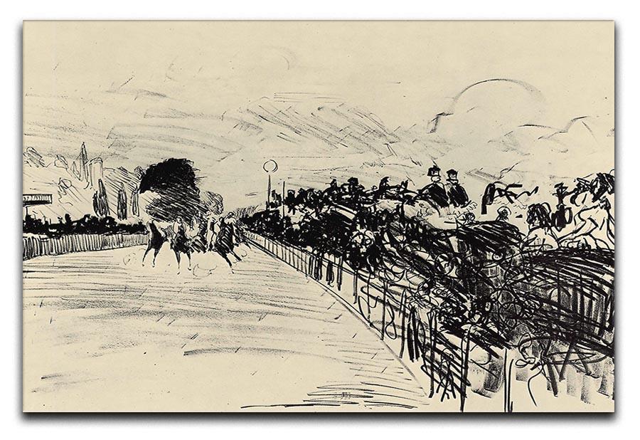 Horse racing by Manet Canvas Print or Poster  - Canvas Art Rocks - 1