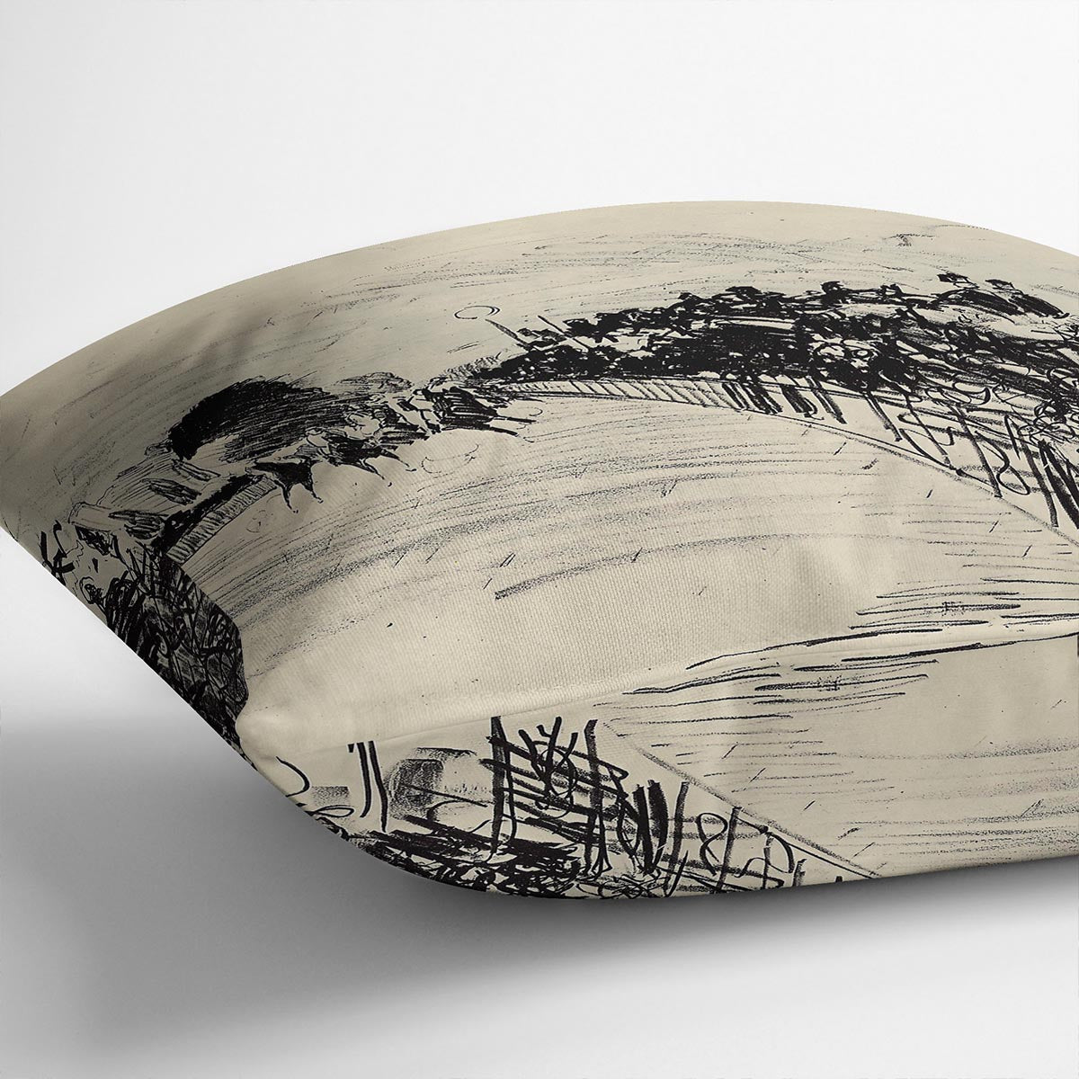 Horse racing by Manet Cushion