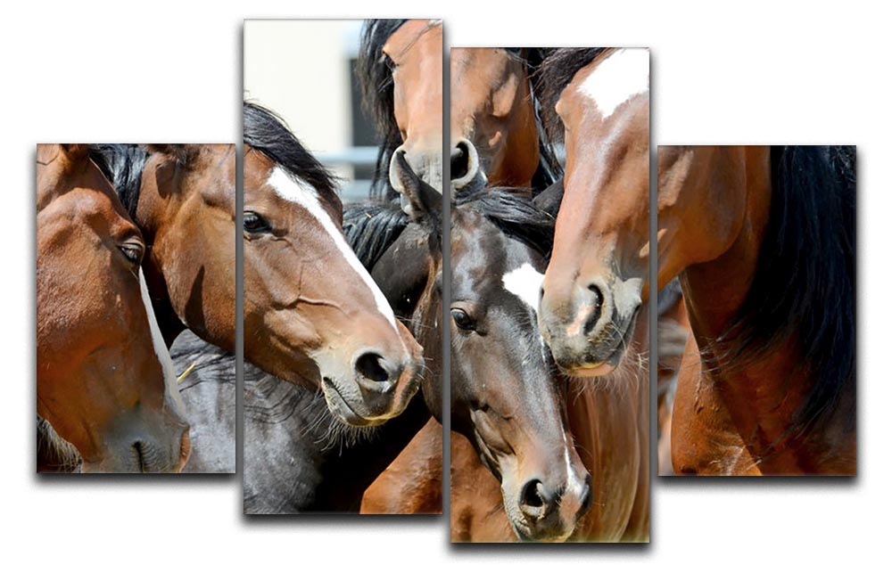 Horses 4 Split Panel Canvas - Canvas Art Rocks - 1