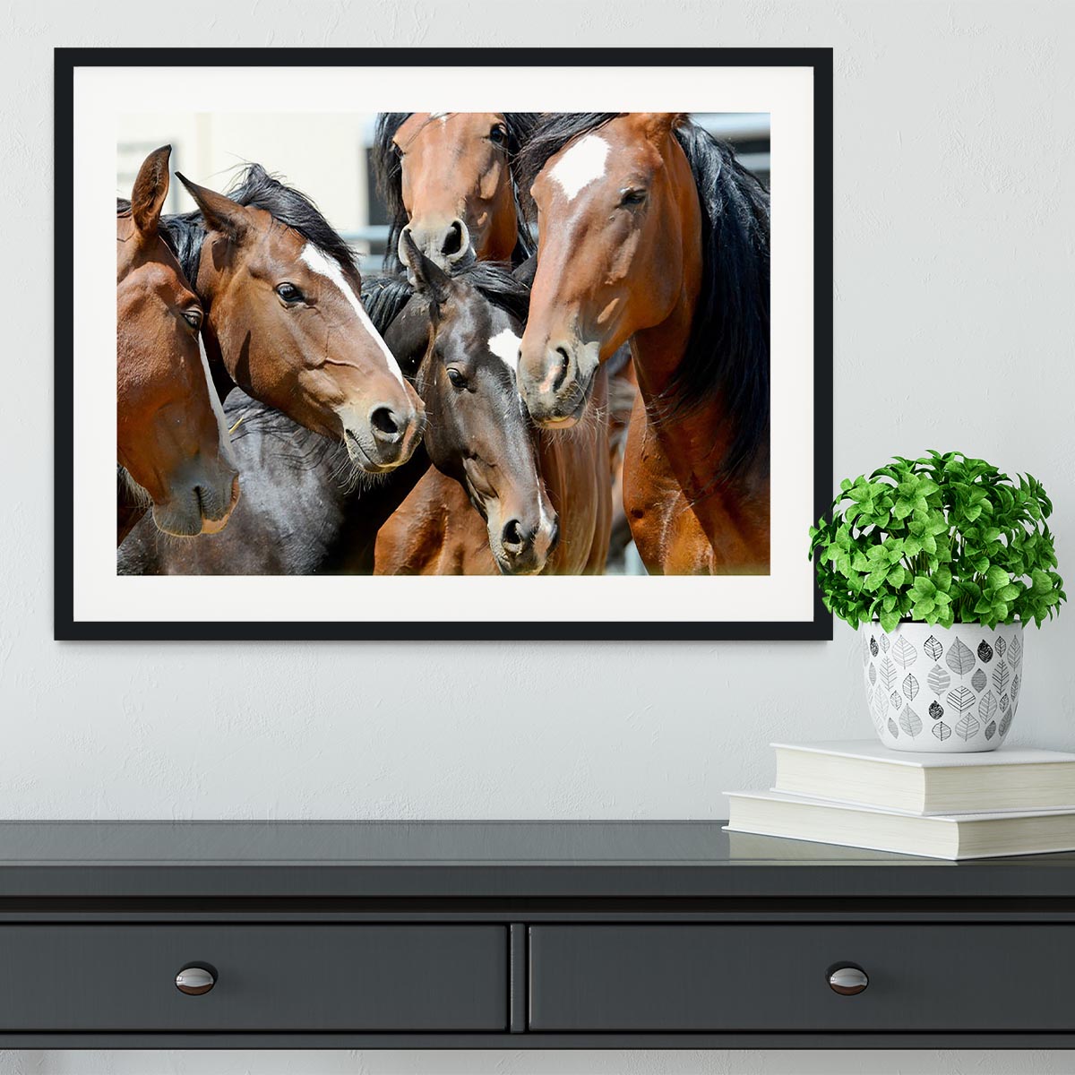 Horses Framed Print - Canvas Art Rocks - 1