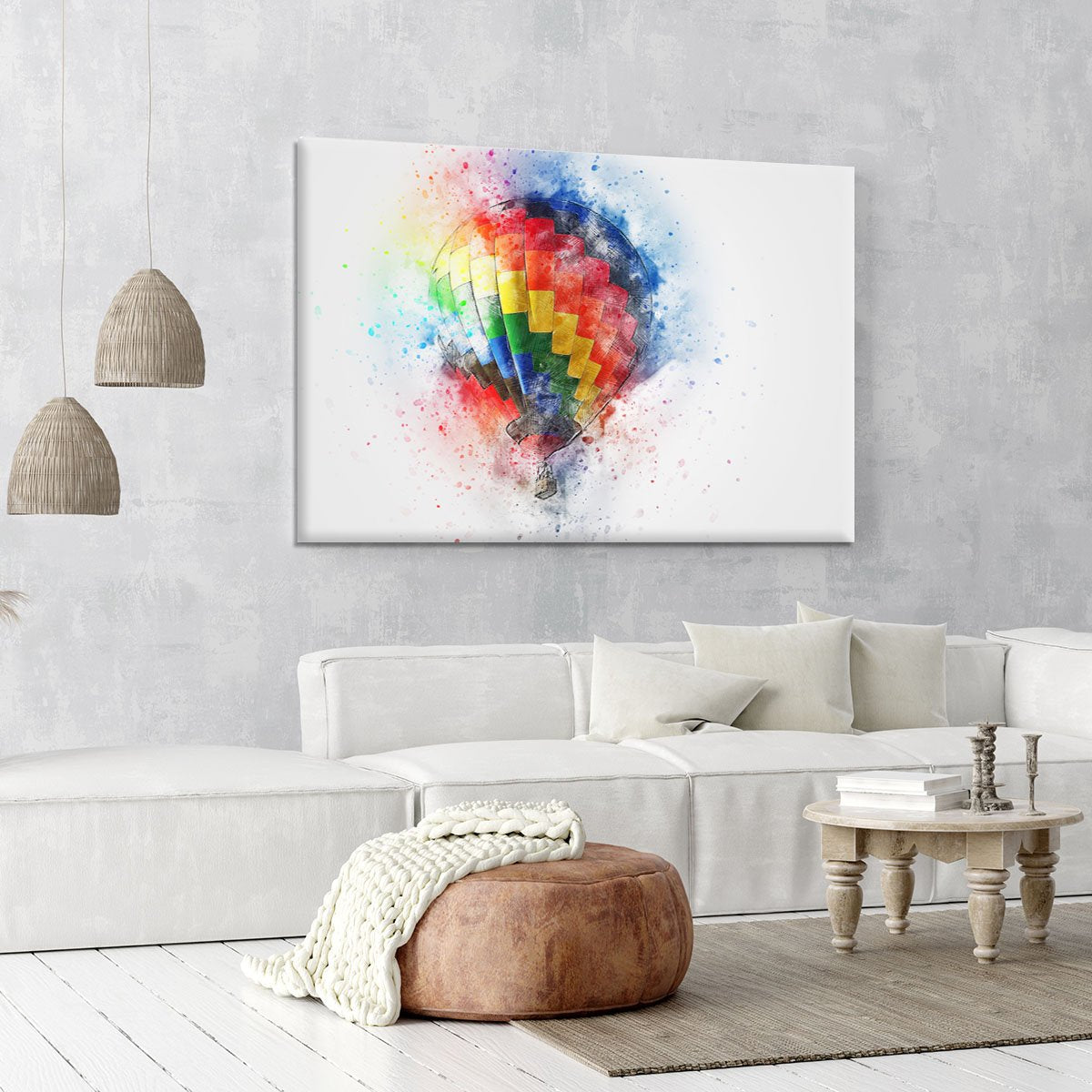 Hot Air Ballon Splash Canvas Print or Poster