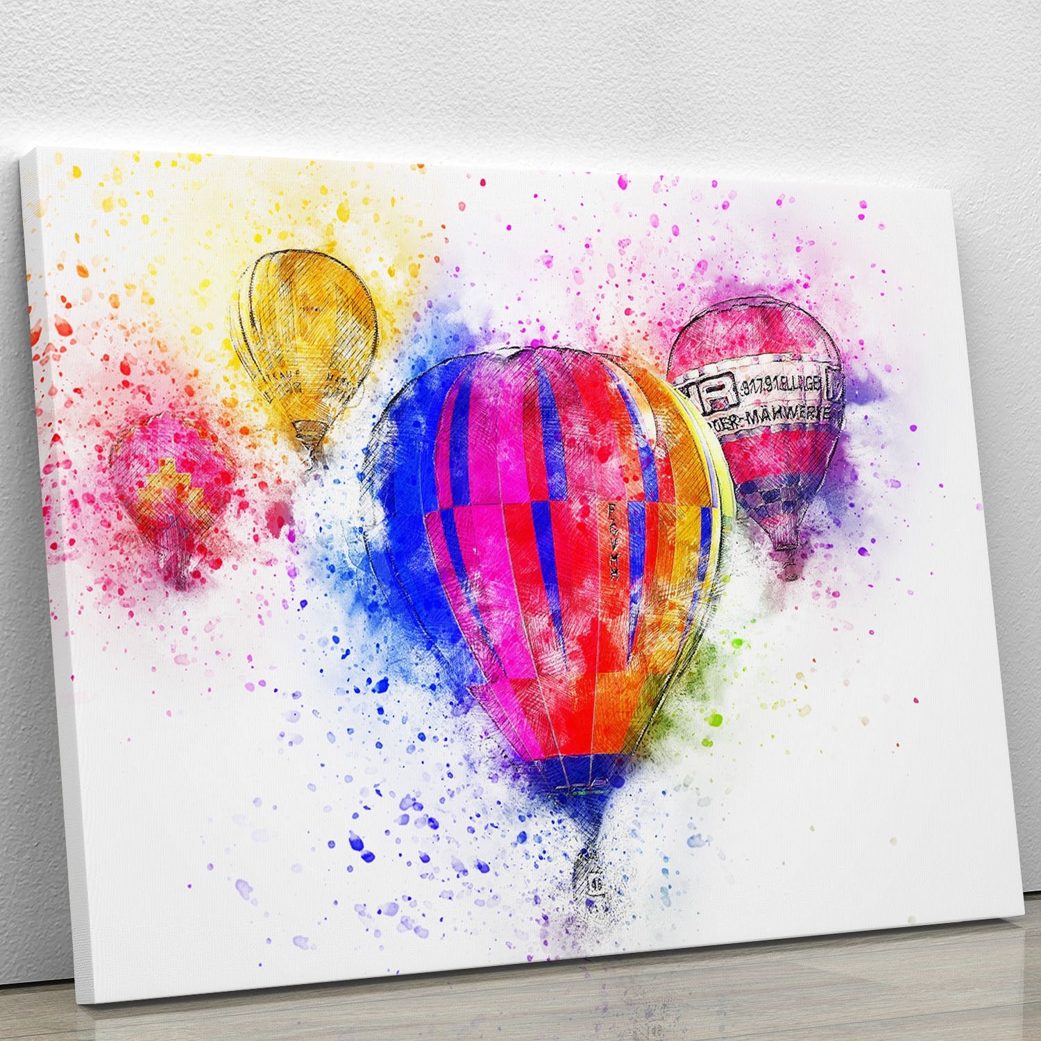Hot Air Ballon Splash Version 2 Canvas Print or Poster