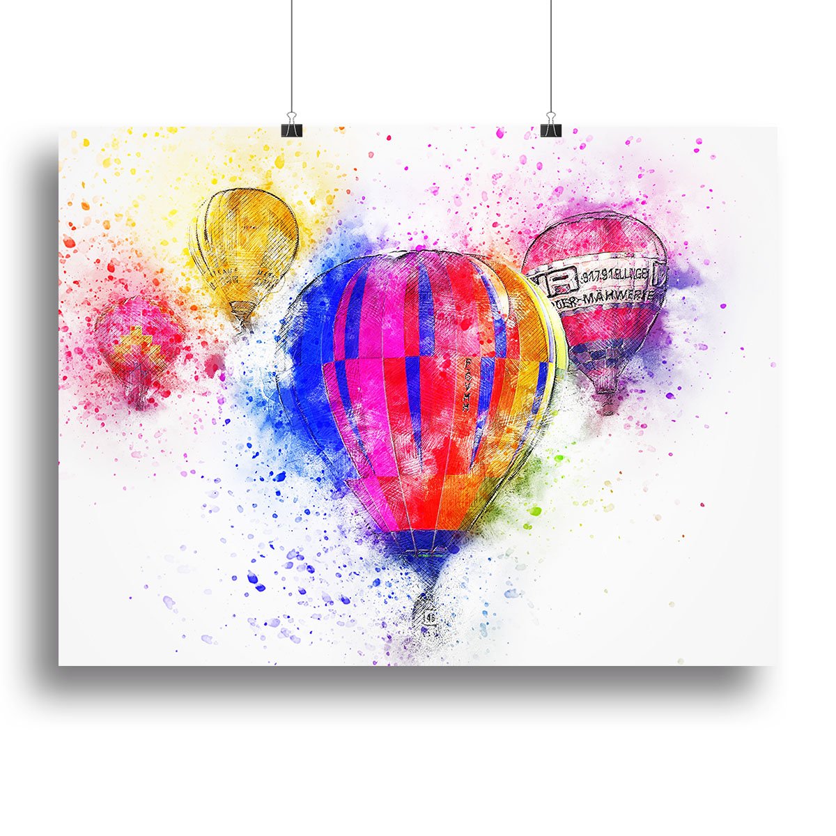 Hot Air Ballon Splash Version 2 Canvas Print or Poster
