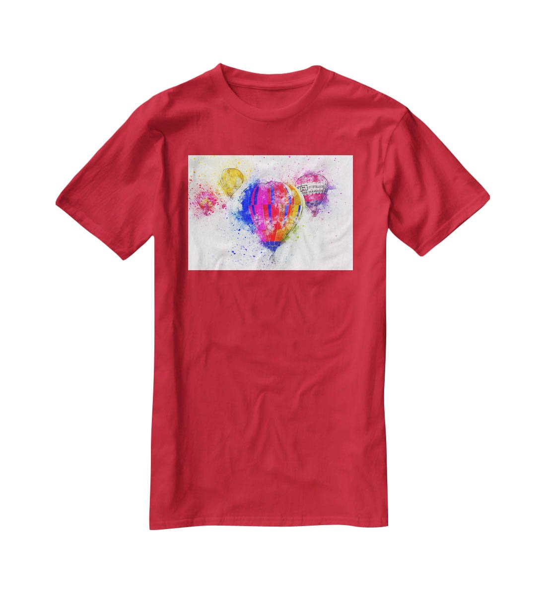 Hot Air Ballon Splash Version 2 T-Shirt - Canvas Art Rocks - 4