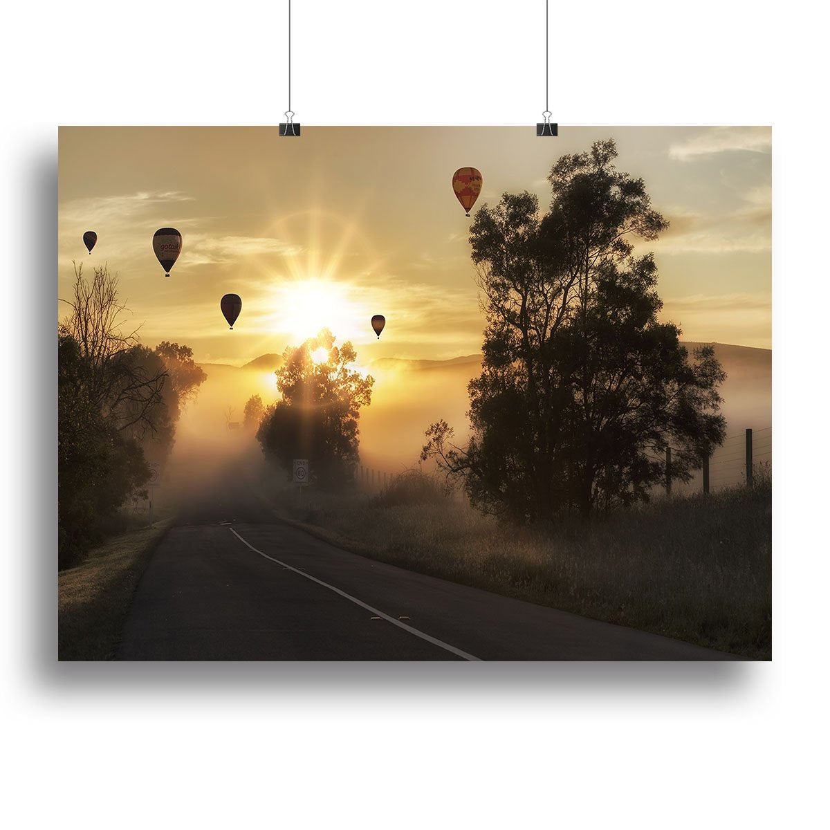 Hot Air Balloon Sunrise Canvas Print or Poster