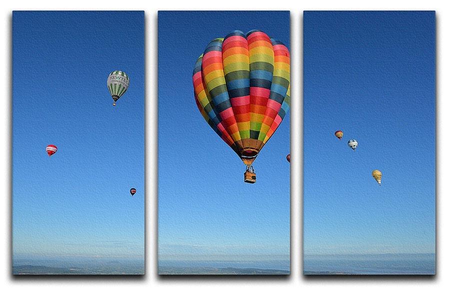 Hot Air Balloons in the sky 3 Split Panel Canvas Print - Canvas Art Rocks - 1