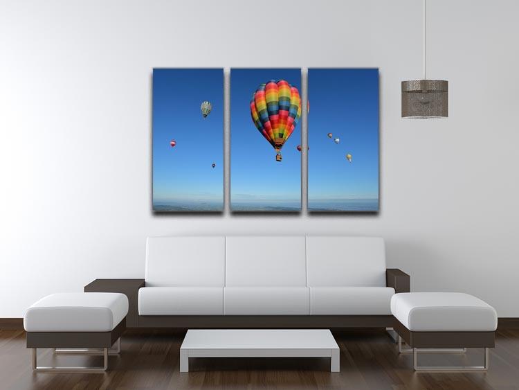 Hot Air Balloons in the sky 3 Split Panel Canvas Print - Canvas Art Rocks - 3