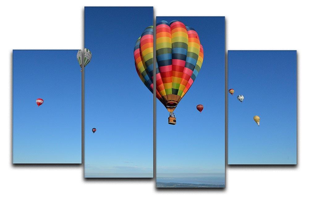 Hot Air Balloons in the sky 4 Split Panel Canvas - Canvas Art Rocks - 1