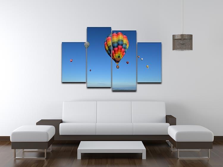 Hot Air Balloons in the sky 4 Split Panel Canvas - Canvas Art Rocks - 3