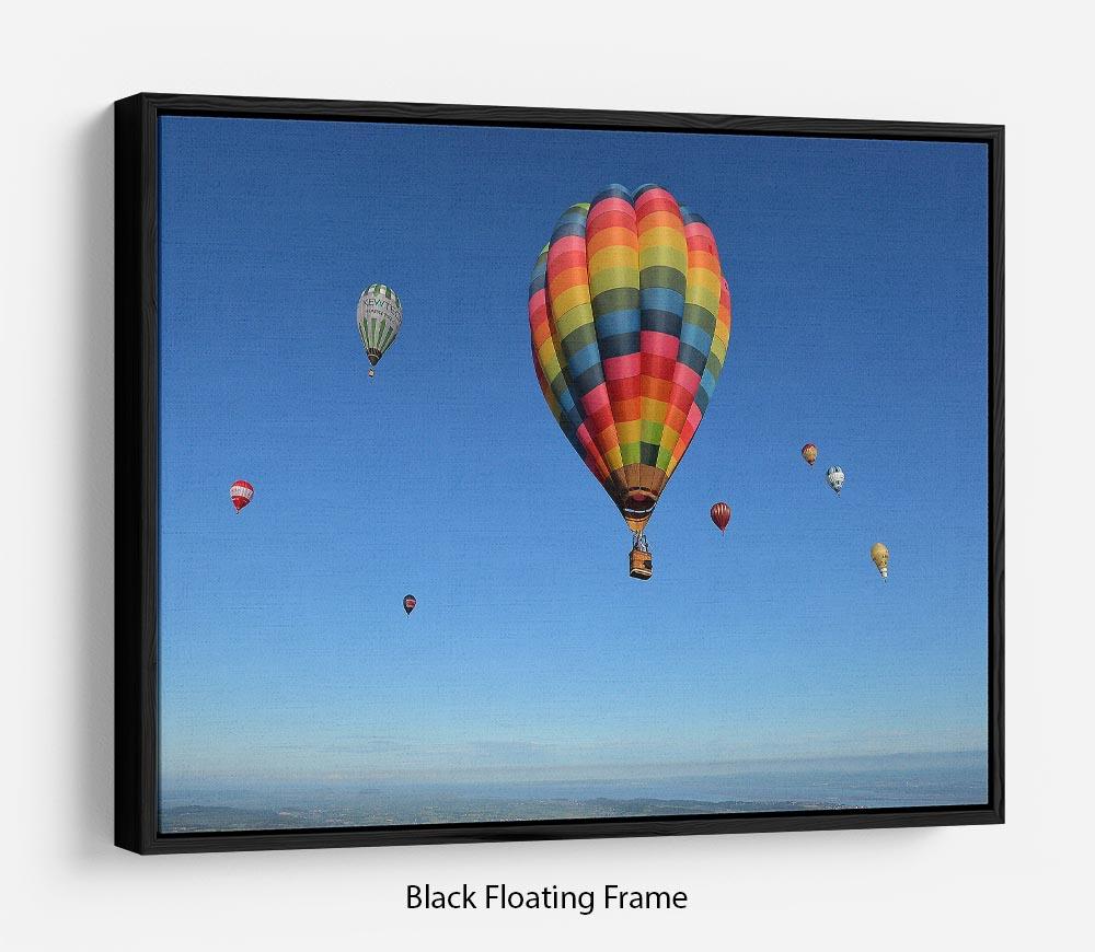 Hot Air Balloons in the sky Floating Frame Canvas - Canvas Art Rocks - 1