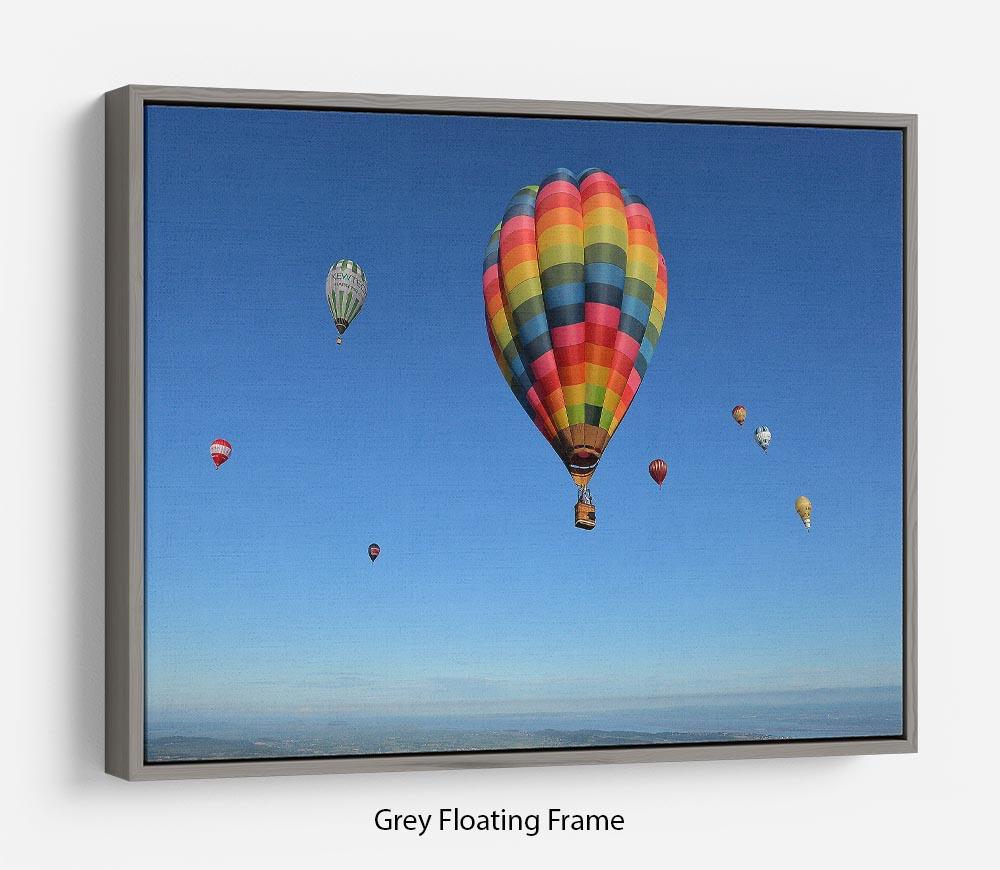 Hot Air Balloons in the sky Floating Frame Canvas - Canvas Art Rocks - 3